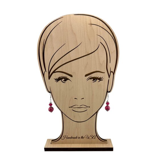 Rain Flower Jade & Faceted Pink Jade Earrings 925 Sterling Silver Ear Wires - Picture 8 of 11